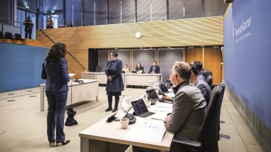 2RTXJ3X THE HAGUE - Petra Gerritsen, lawyer and (social) lawyer in childcare allowance and social security lawsuits (1987-2020), during the public hearings of the parliamentary inquiry committee investigating the government's fraud policy. The investigation was started following the child benefits scandal. ANP RAMON VAN FLYMEN netherlands out - belgium out